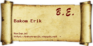 Bakom Erik névjegykártya